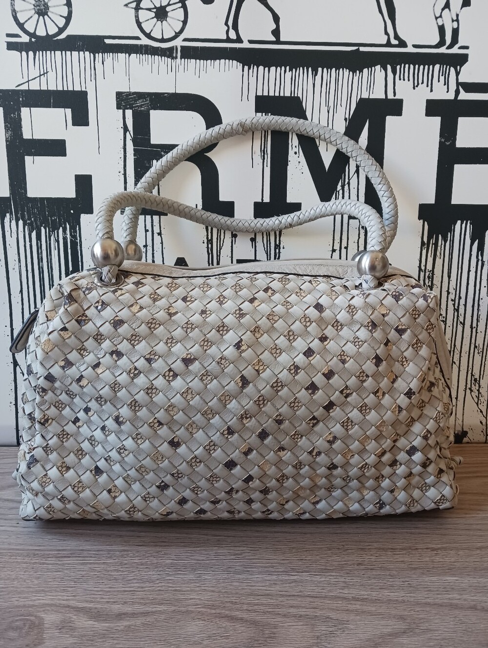 Vintage Bill Blass Woven Satchel, Weekender Bag